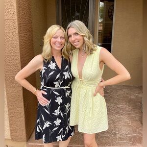 Abercrombie & Fitch Yellow Cutout Front Mini Dress